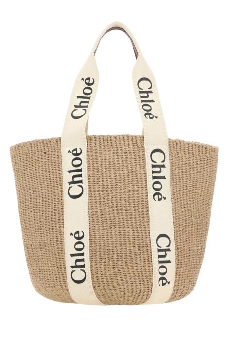 Chloe Woody Raffia Tote Bag