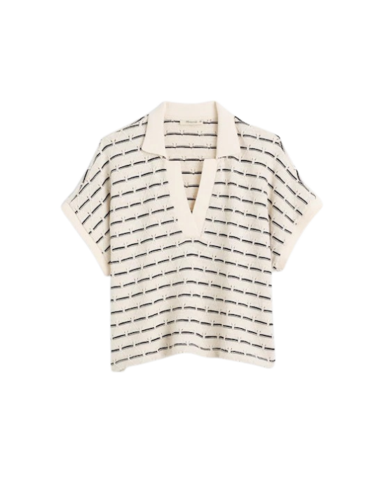 Madewell Diamond Knit Polo Top